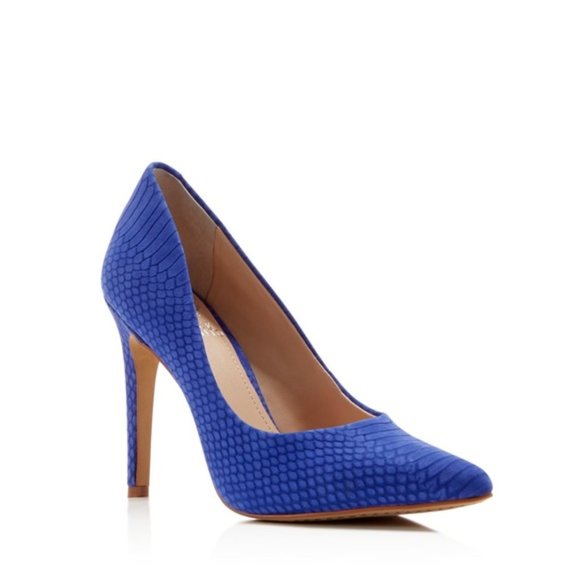 Vince Camuto Shoes - Vince Camuto Kain Snake Skin Embossed Pointed Heel Leather Blue Women's Size 8